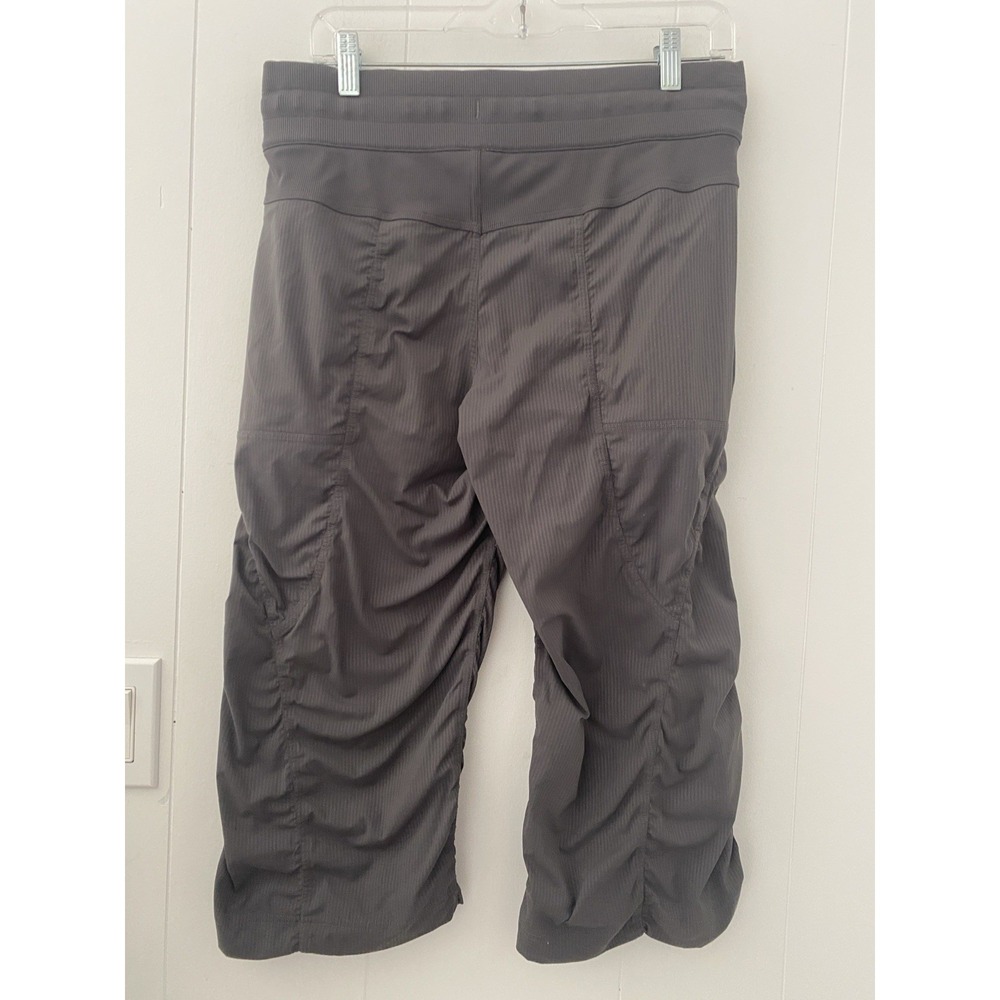 Lululemon Street To Studio Crop Pants Size 8 Grey Ruched Drawstring Cropped - Picture 2 of 6